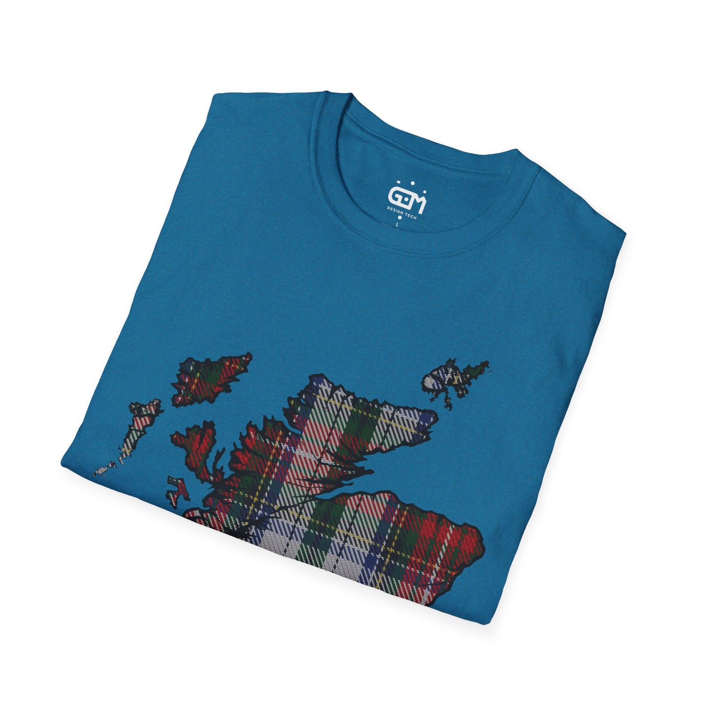 Scotland Tartan Map Softstyle Unisex T-Shirt, Stewart Tartan, Various Colours