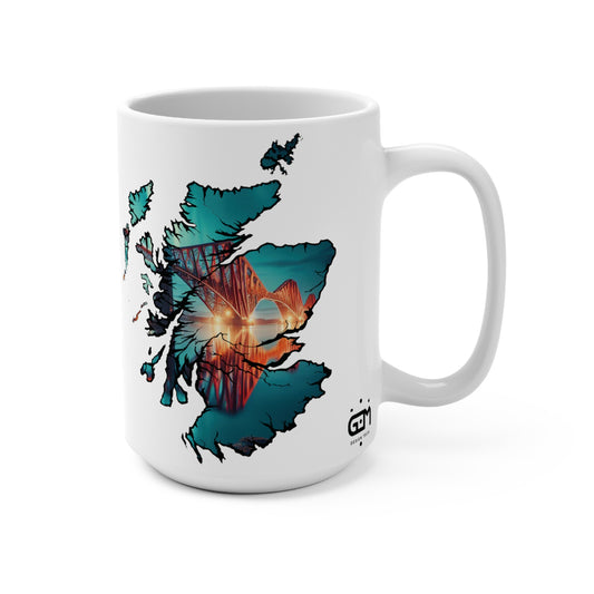 Scotland Map Mug 15oz, Forth Rail Bridge