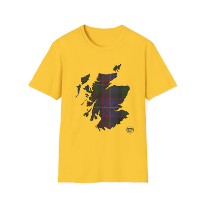 Tartan Ecosse Carte Softstyle T-Shirt Unisexe - Rankin Tartan Tee 