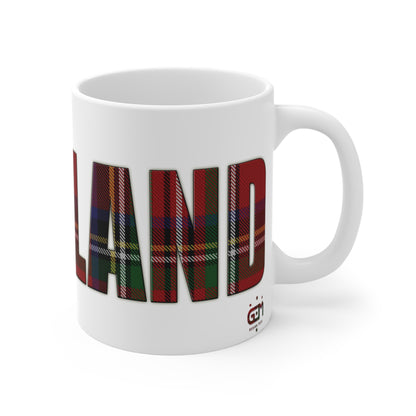 Scotland Lettering Tartan Mug 11oz, Stewart Royal Tartan