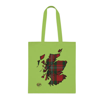 Reversible Scotland Tartan Map Cotton Tote Bag - MacGregor Tartan