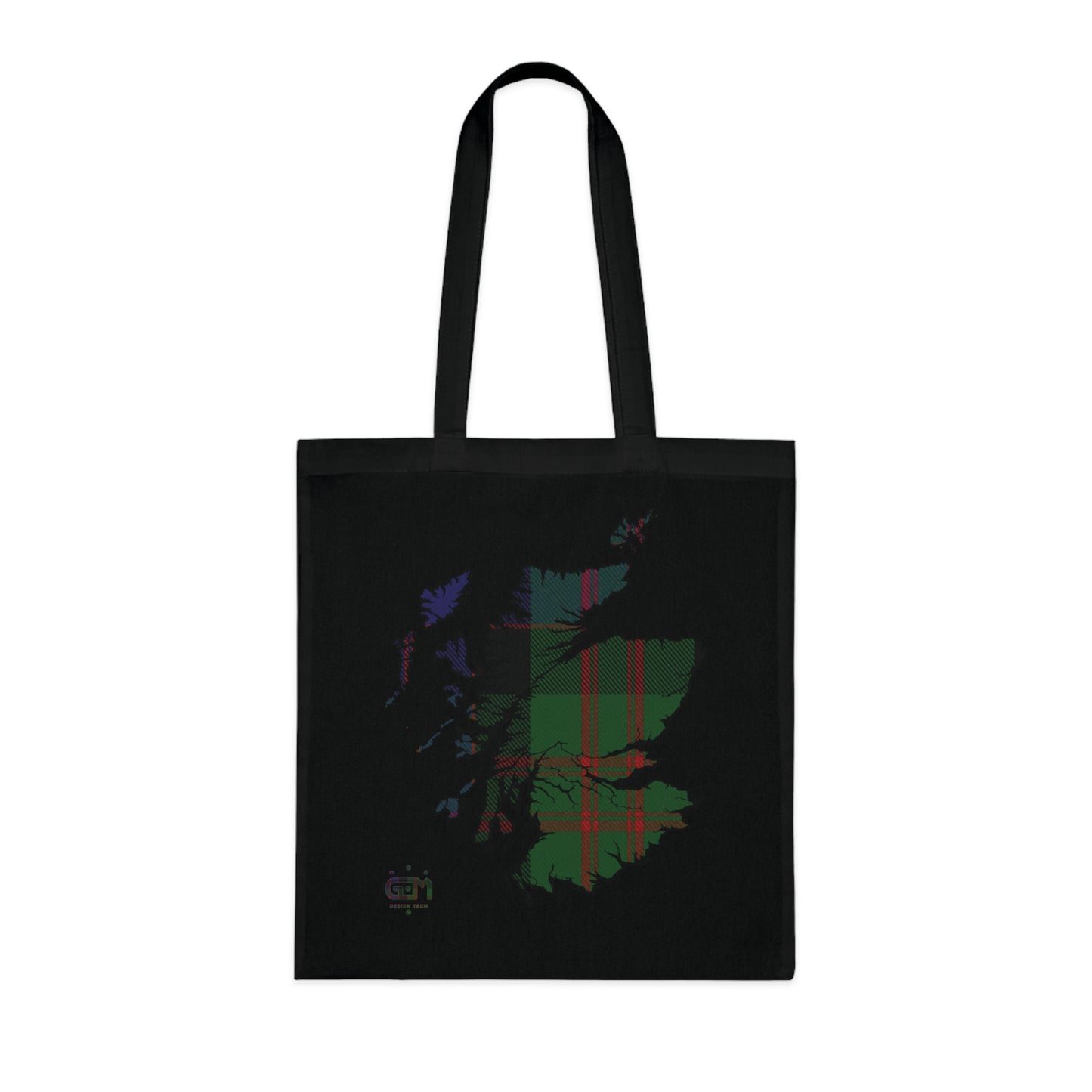 Reversible Scotland Tartan Map Cotton Tote Bag - MacDonald Tartan