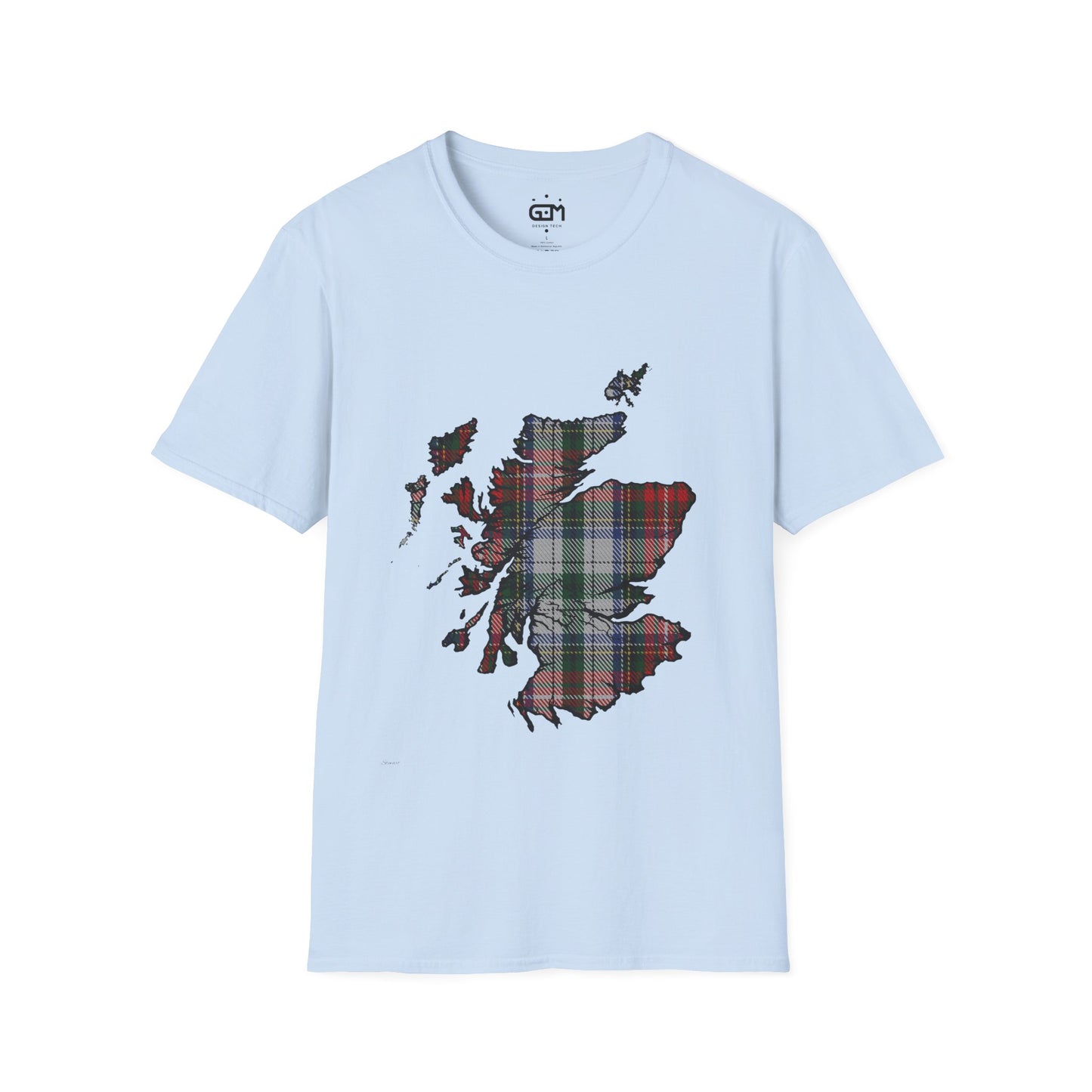 Scotland Tartan Map Softstyle Unisex T-Shirt - Stewart Tartan Tee