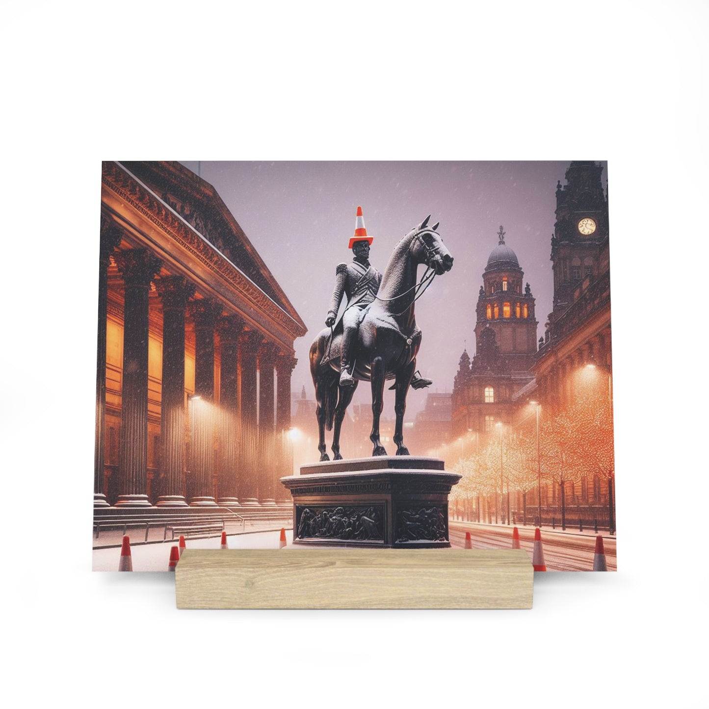 Winter Collection Gallery Stand Glasgow Duke of Wellington, Oak Picture Stand, Scotland Art, Scenery, Landmarks, Various Sizes