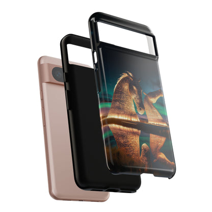 Kelpies Northern Lights Art Phone Case, Scotland, Google