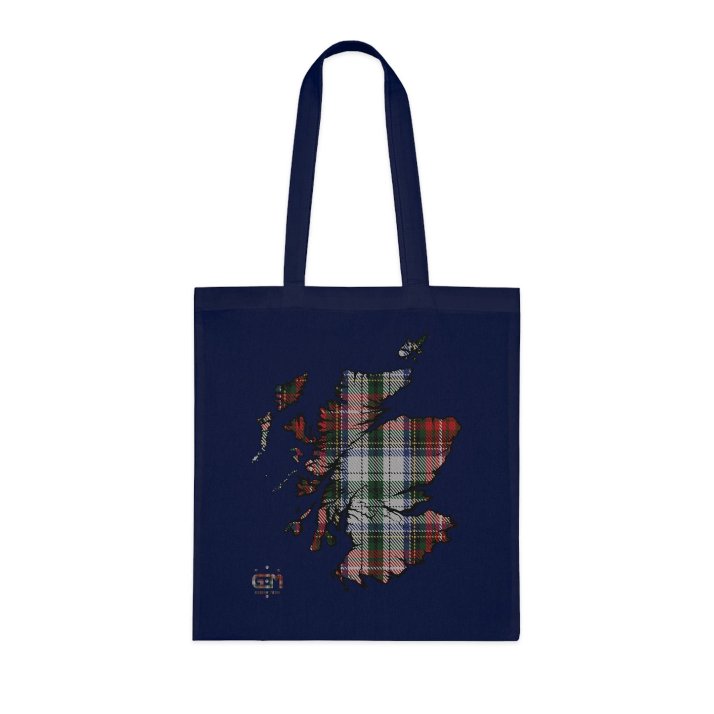 Reversible Scotland Tartan Map Cotton Tote Bag - Stewart Tartan