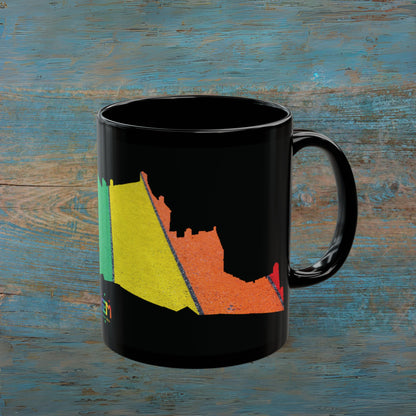 Edinburgh Castle Pride Road Art Mug, Black