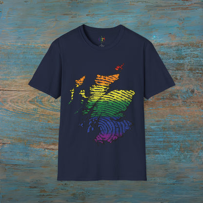 Pride Fingerprint Scotland Map Unisex T-Shirt, Various Colours