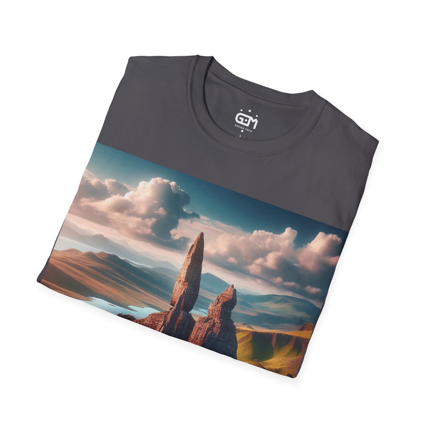 Old Man of Storr Summer Softstyle T-Shirt, Unisex Tee, Scotland Shirt, Scottish Landmark, Nature, Scenery, Various Colours