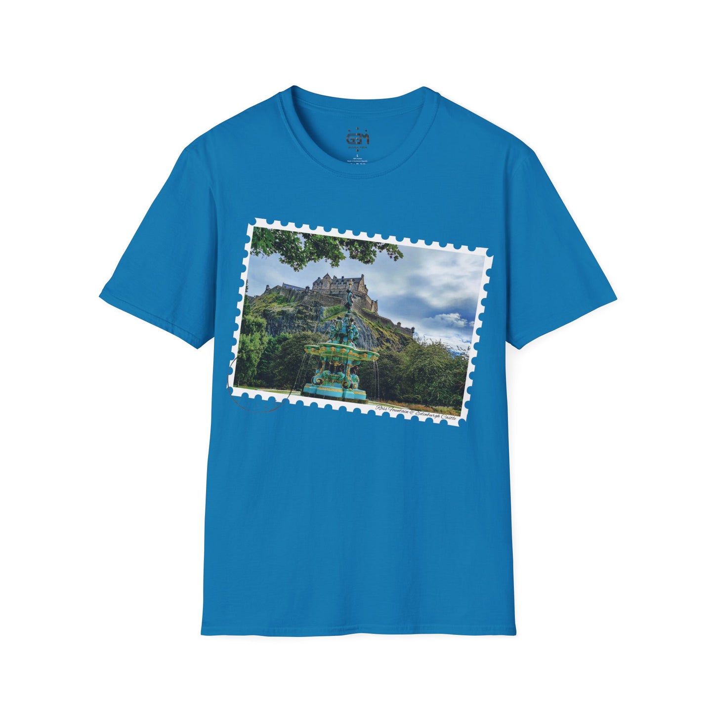 Postcard Ross Fountain & Edinburgh Castle Photo Softstyle T-Shirt, Unisex Tee, Scotland Shirt, Various Colours