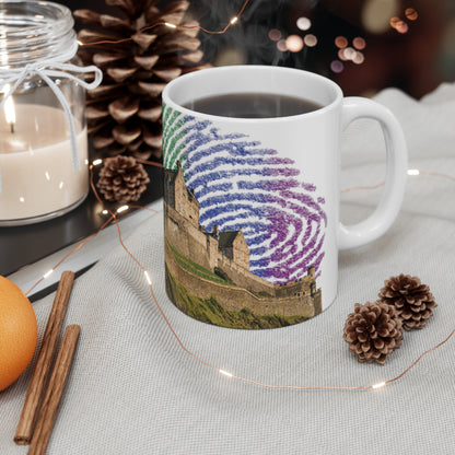 Edinburgh Castle Pride Fingerprint Sky Photo Mug, White