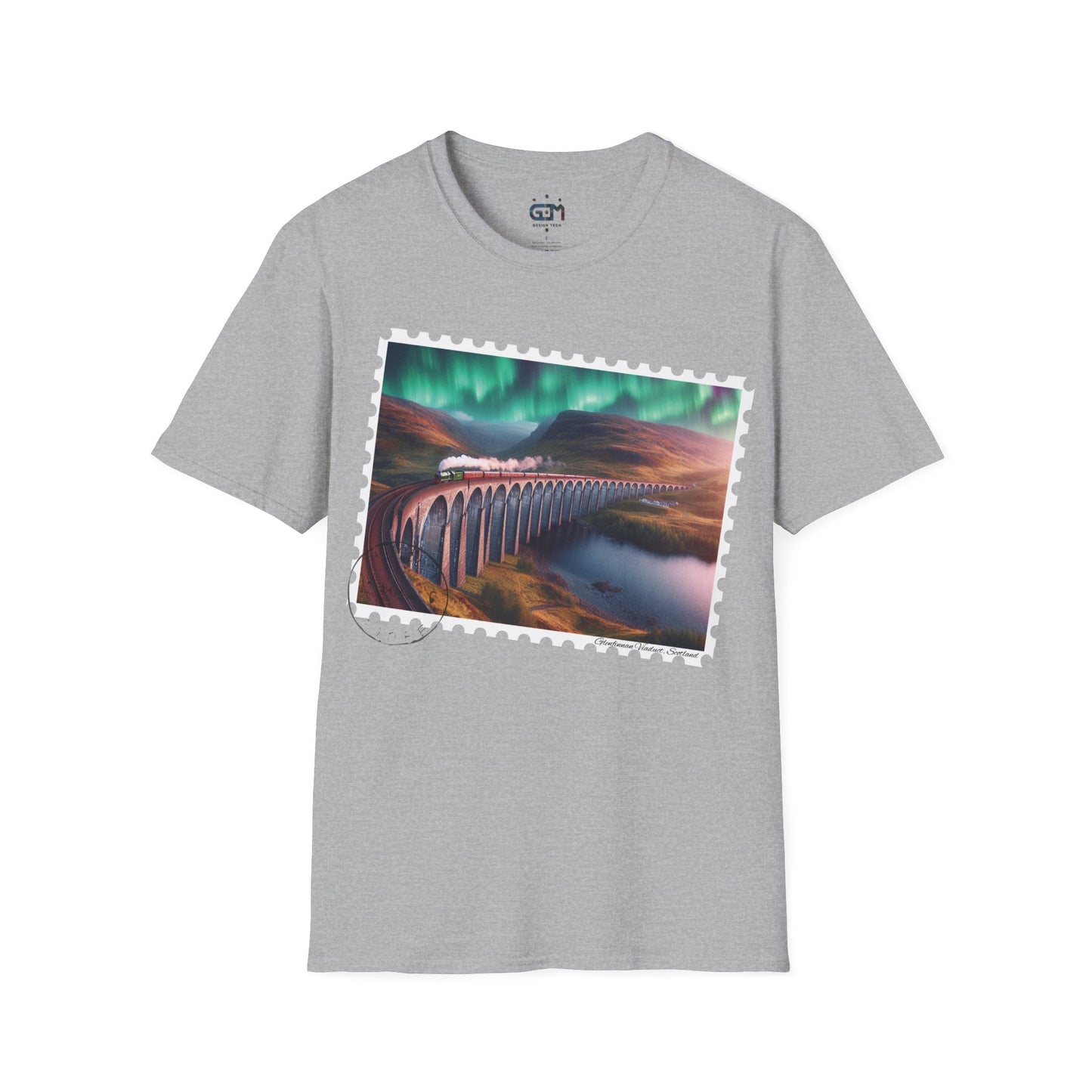 Postcard Glenfinnan Viaduct Art Softstyle T-Shirt, Unisex Tee, Scotland Shirt, Various Colours