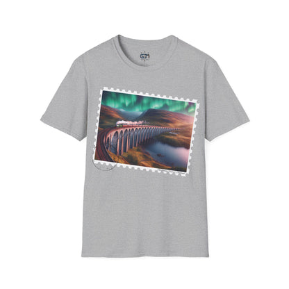 Postcard Glenfinnan Viaduct Art Softstyle T-Shirt, Unisex Tee, Scotland Shirt, Various Colours