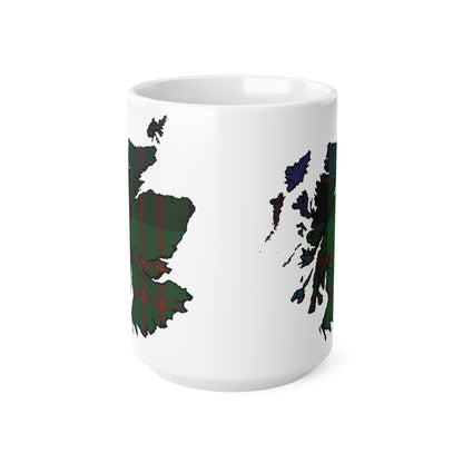 MacDonald Tartan Scotland Map Mug, Coffee Cup, Tea Cup, Scotland, White