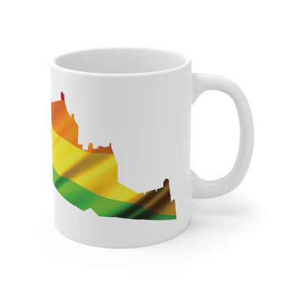 Edinburgh Castle Pride Flag Art Mug, White