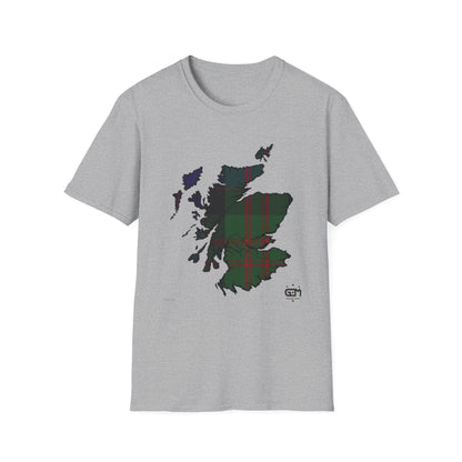 Tartan Scotland Map Softstyle Unisex T-Shirt - MacDonald Tartan Tee