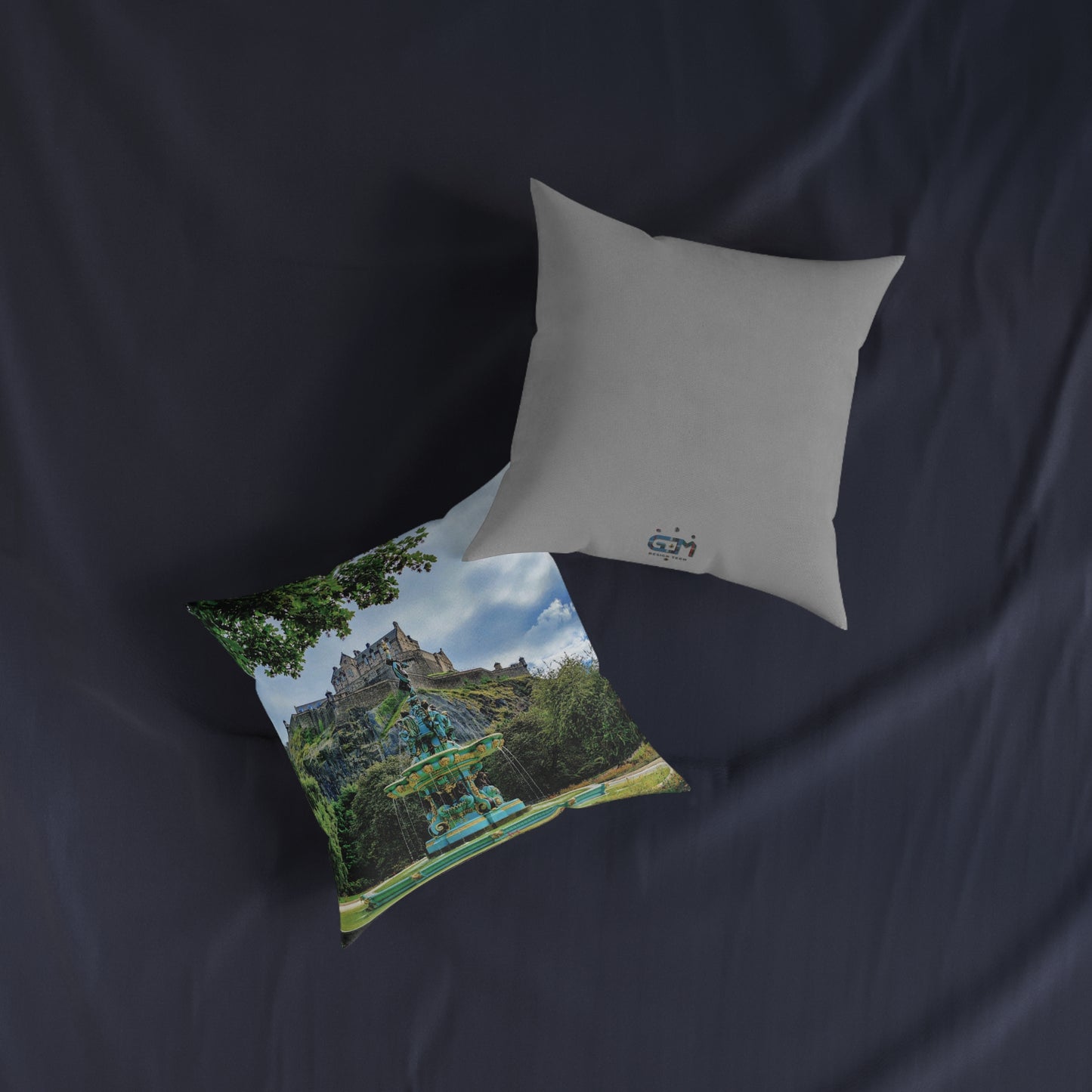 Ross Fountain & Edinburgh Castle Photo Square Cushion, Various Sizes