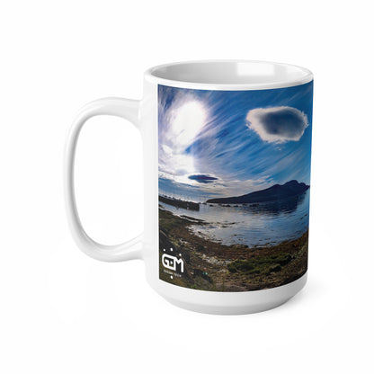 Holy Isle from Arran Photo Mug, White