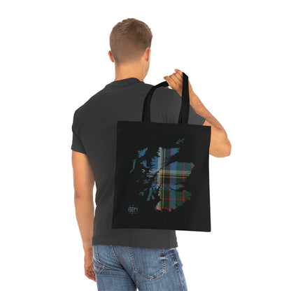 Reversible Scotland Tartan Map Cotton Tote Bag - Anderson Old Tartan