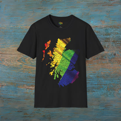 Scotland has PRiDE Flag Clan Regions Map Unisex T-Shirt, Various Colours