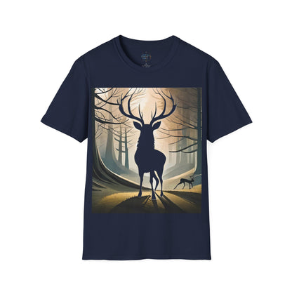 Stag Silhouette Softstyle T-Shirt, Unisex Tee, Scottish Scenery, Various Colours