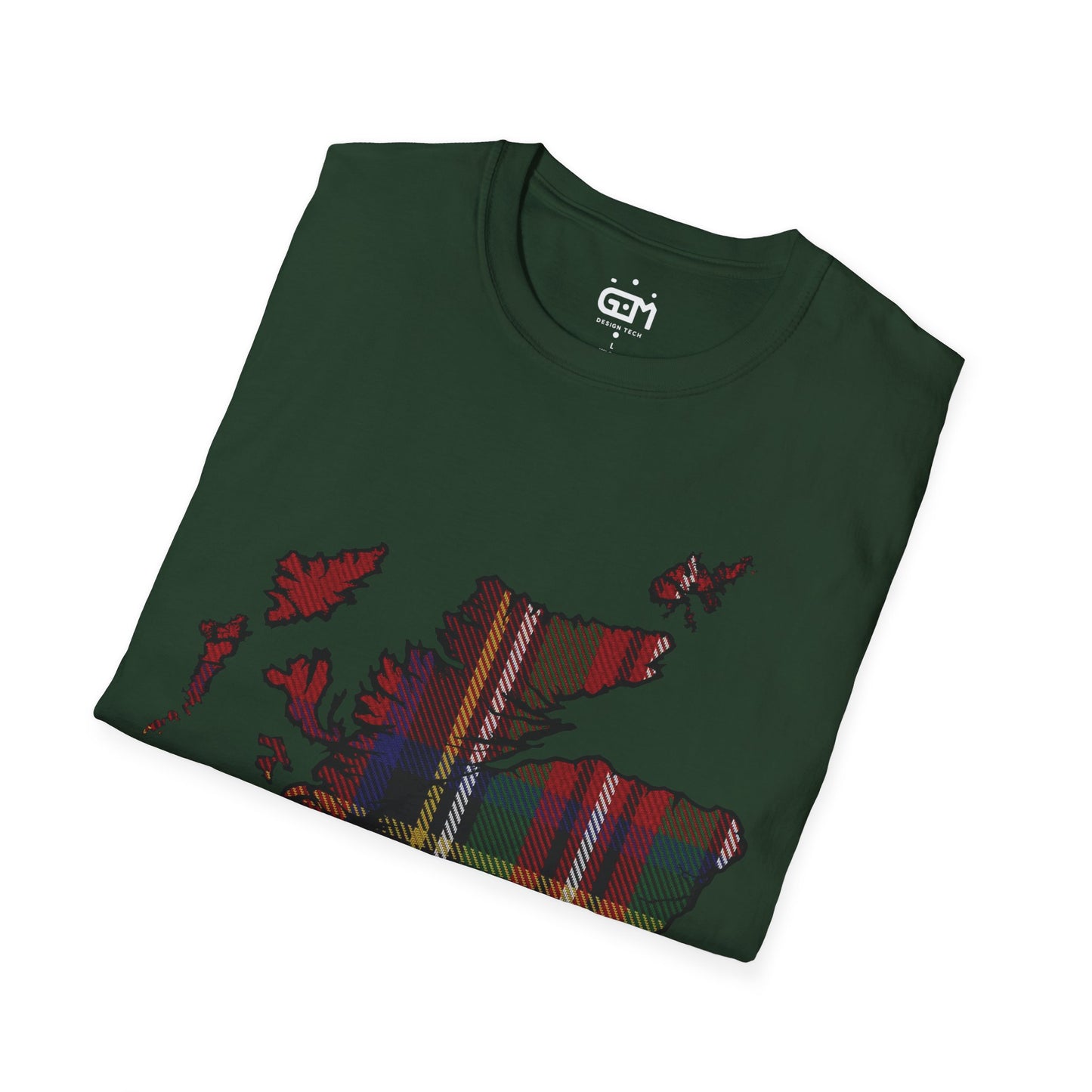 Scotland Tartan Map Softstyle Unisex T-Shirt, Stewart Royal Tartan, Various Colours