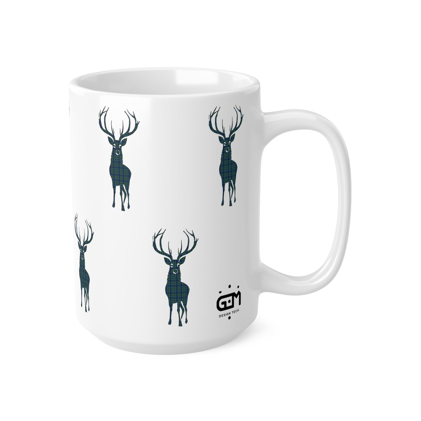 Tartan Stag Mug - Keith Tartan, Coffee Cup, Tea Cup, Scotland, White