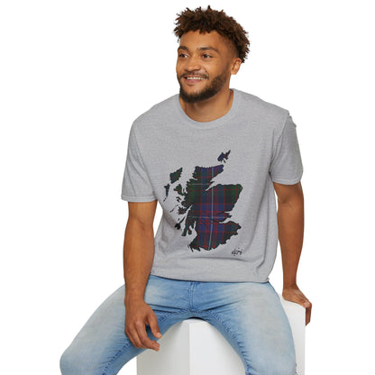 Tartan Ecosse Carte Softstyle T-Shirt Unisexe - Rankin Tartan Tee 