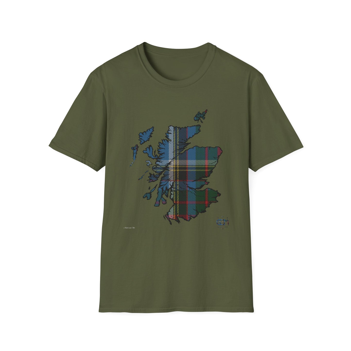 Tartan Scotland Map Softstyle Unisex T-Shirt - Anderson Old Tartan Tee