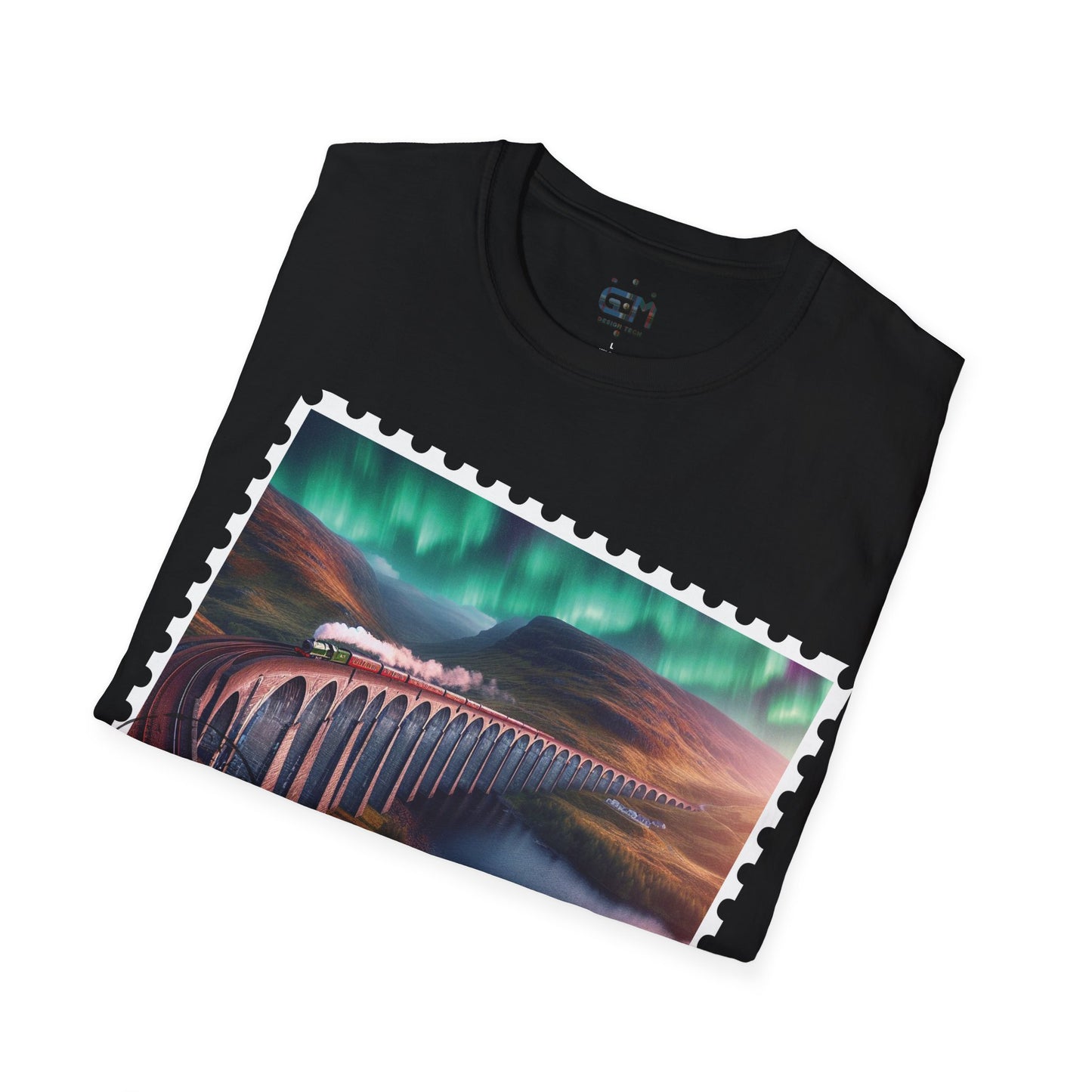 Postcard Glenfinnan Viaduct Art Softstyle T-Shirt, Unisex Tee, Scotland Shirt, Various Colours