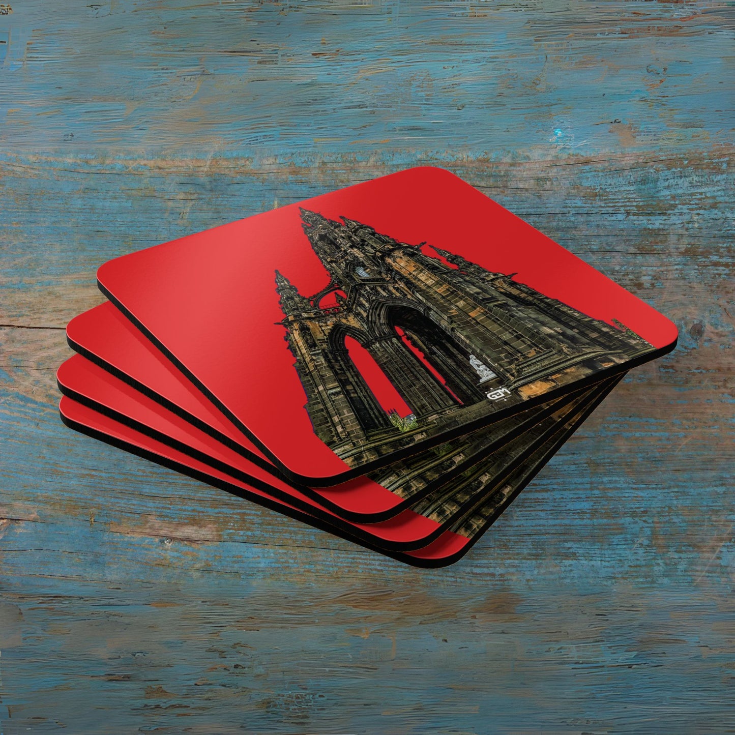 Scotland Up Close Cork Coaster Set - Photo Silhouettes