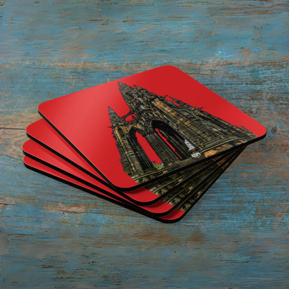 Scotland Up Close Cork Coaster Set - Photo Silhouettes