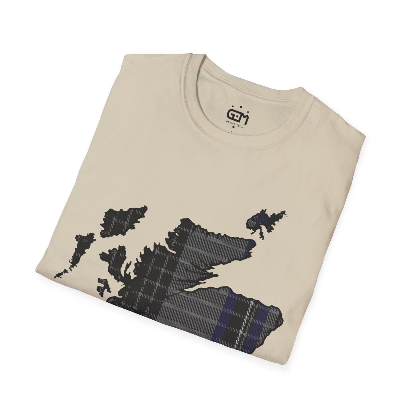 Scotland Tartan Map Softstyle Unisex T-Shirt, Hood Tartan, Various Colours