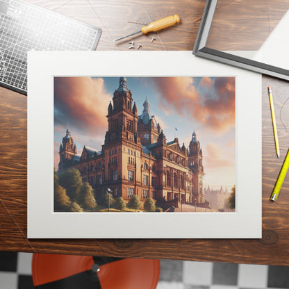 Glasgow's Kelvingrove Fine Art Print, Scotland Art, Paper Frame, Various Sizes, Horizontal