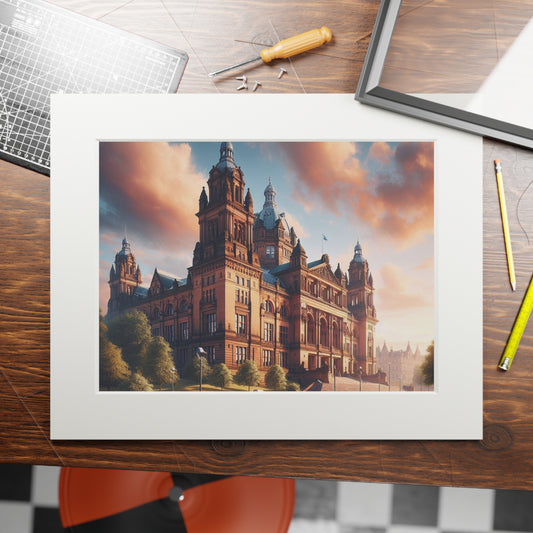 Glasgow's Kelvingrove Fine Art Print, Scotland Art, Paper Frame, Various Sizes, Horizontal