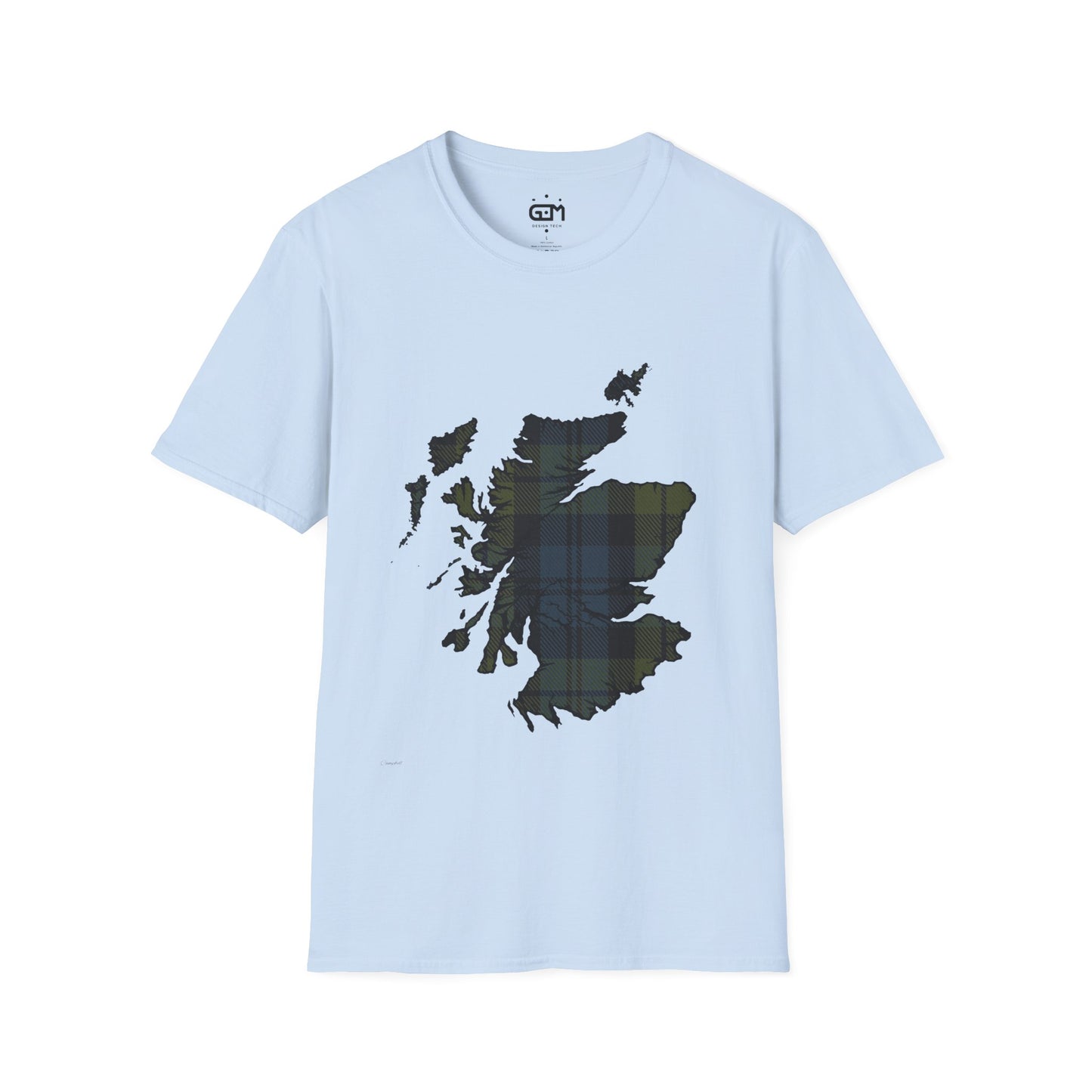 Scotland Tartan Map Softstyle Unisex T-Shirt - Campbell Tartan Tee