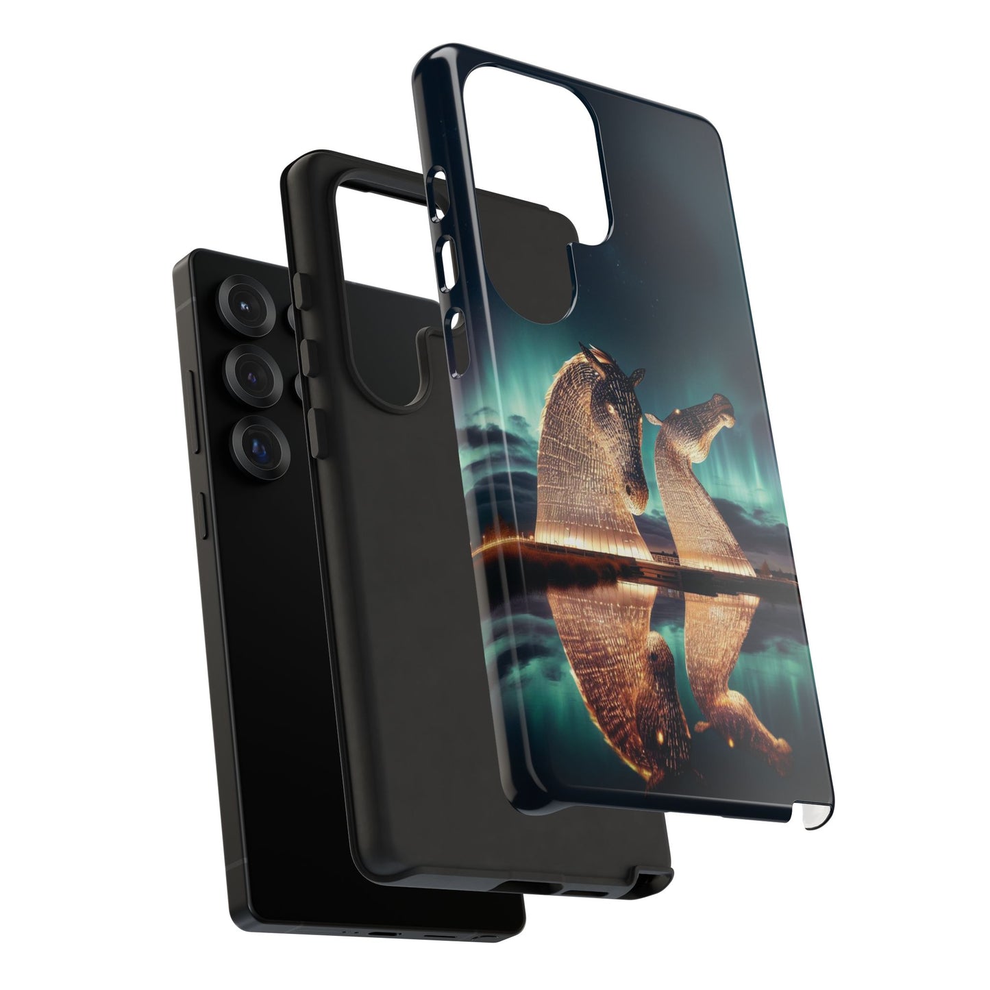 Kelpies Northern Lights Art Variant Phone Case, Scotland, Samsung