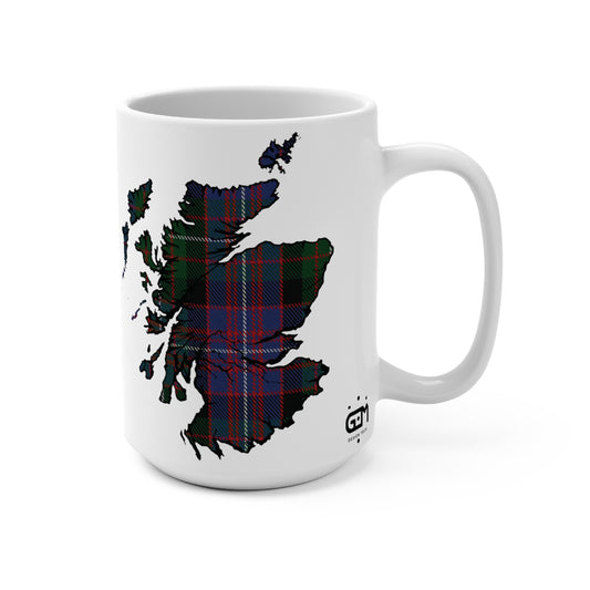 Scotland Map Mug 15oz, Rankin Tartan