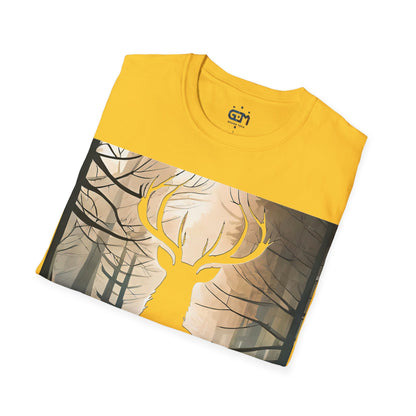 Stag Silhouette Softstyle T-Shirt, Unisex Tee, Scottish Scenery, Various Colours