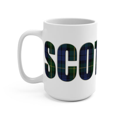 Scotland Lettering Tartan Mug 15oz, Gordon Tartan