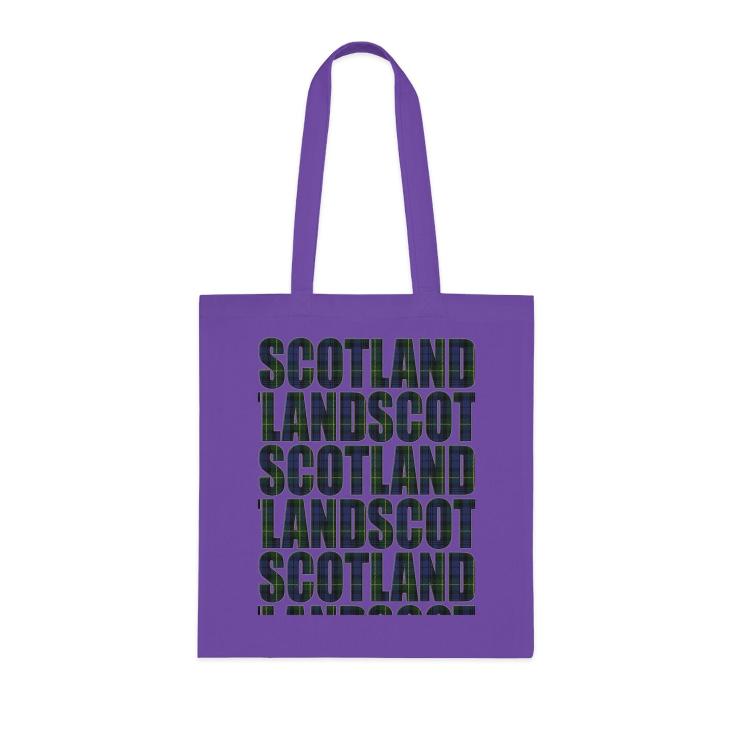 Reversible Scotland Tartan Map Cotton Tote Bag - Gordon Tartan