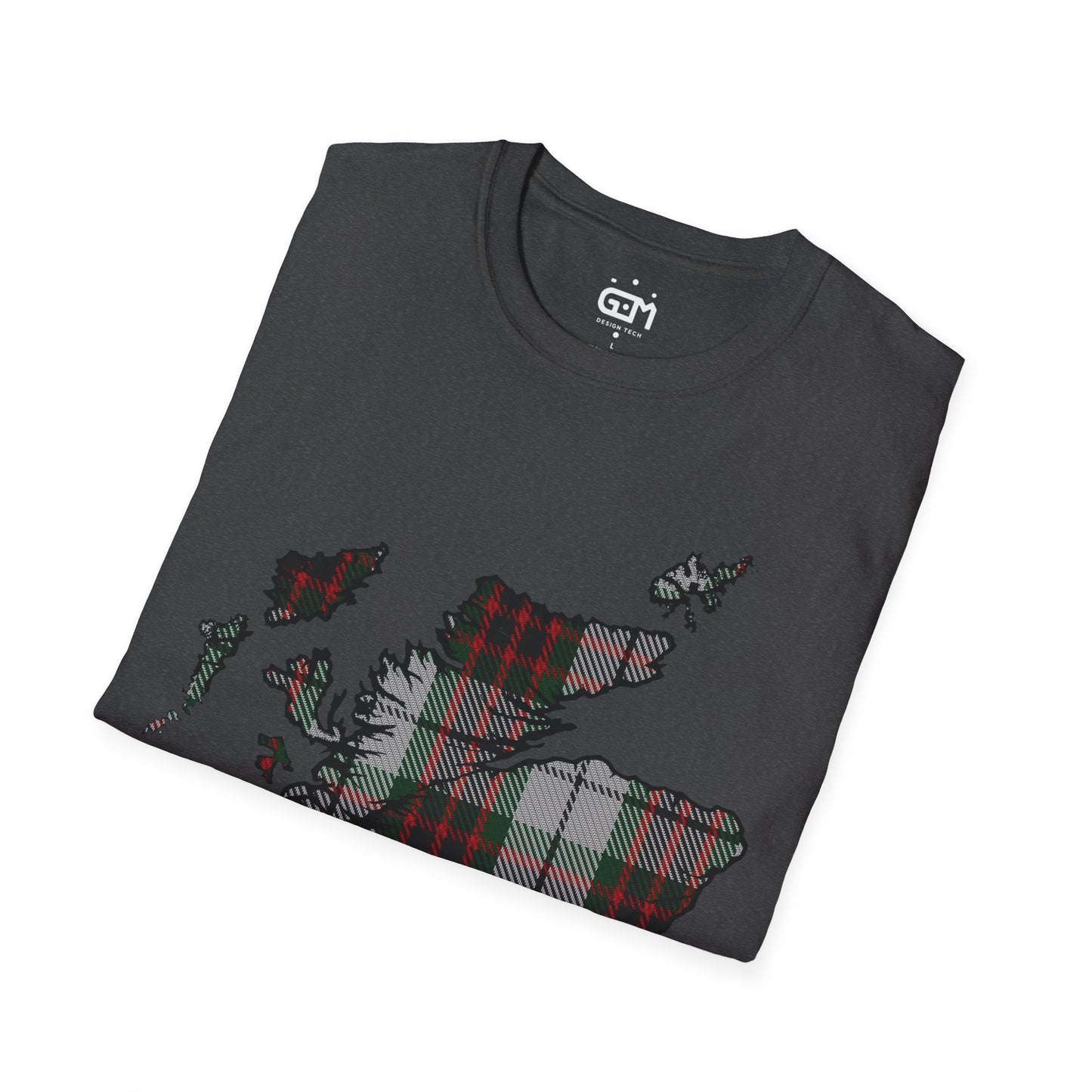 Scotland Tartan Map Softstyle Unisex T-Shirt, Fraser Dress Tartan, Various Colours