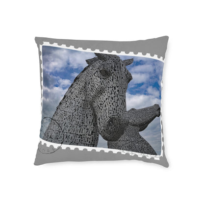 The Kelpies Photo Stamp Square Cushion, Various Sizes