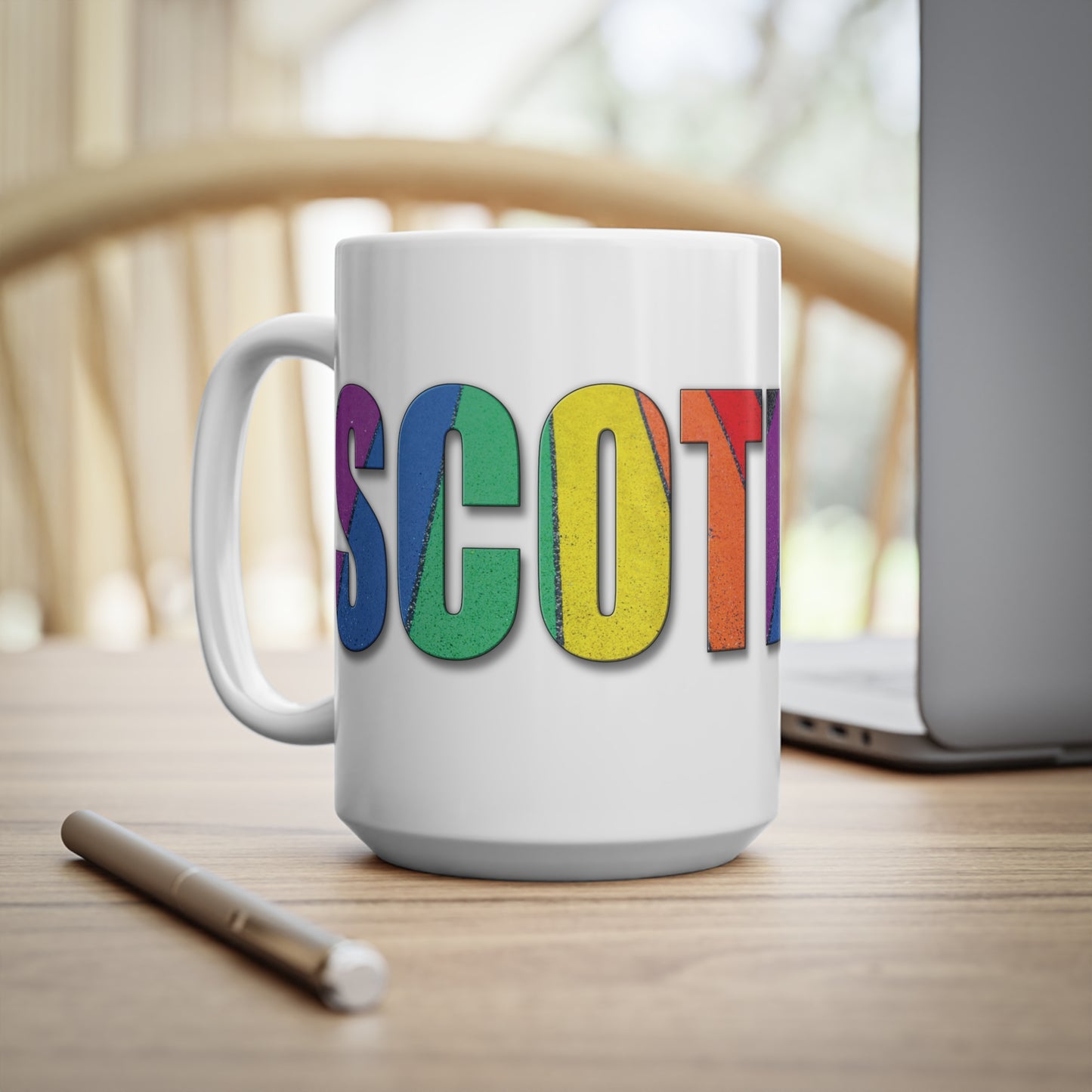 Scotland Lettering Pride Road Mug, White