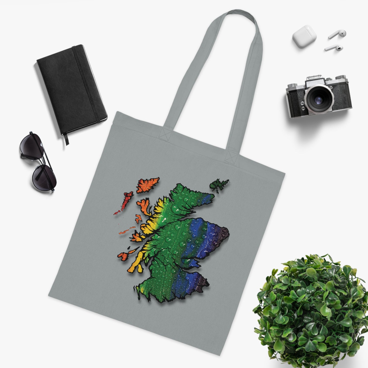 Scotland Pride Rain Map Cotton Tote Bag