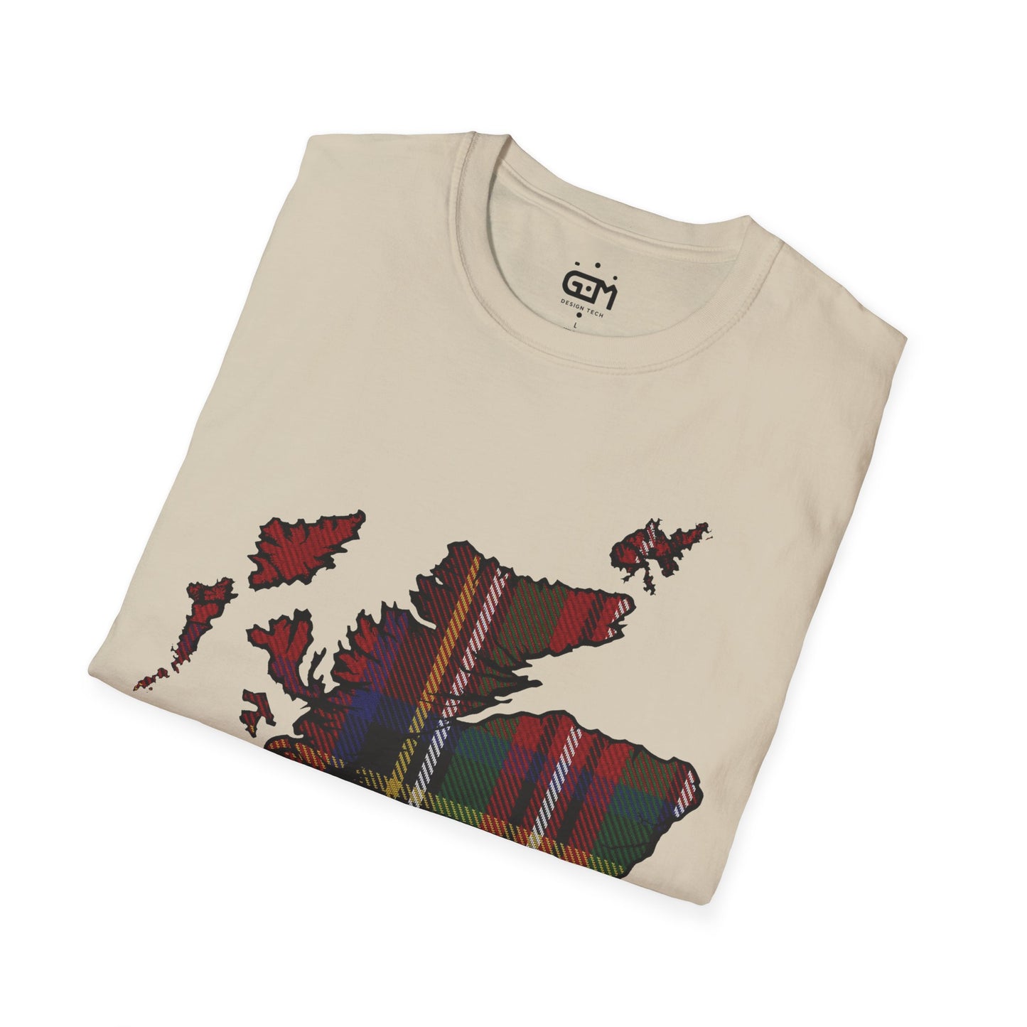 Scotland Tartan Map Softstyle Unisex T-Shirt, Stewart Royal Tartan, Various Colours