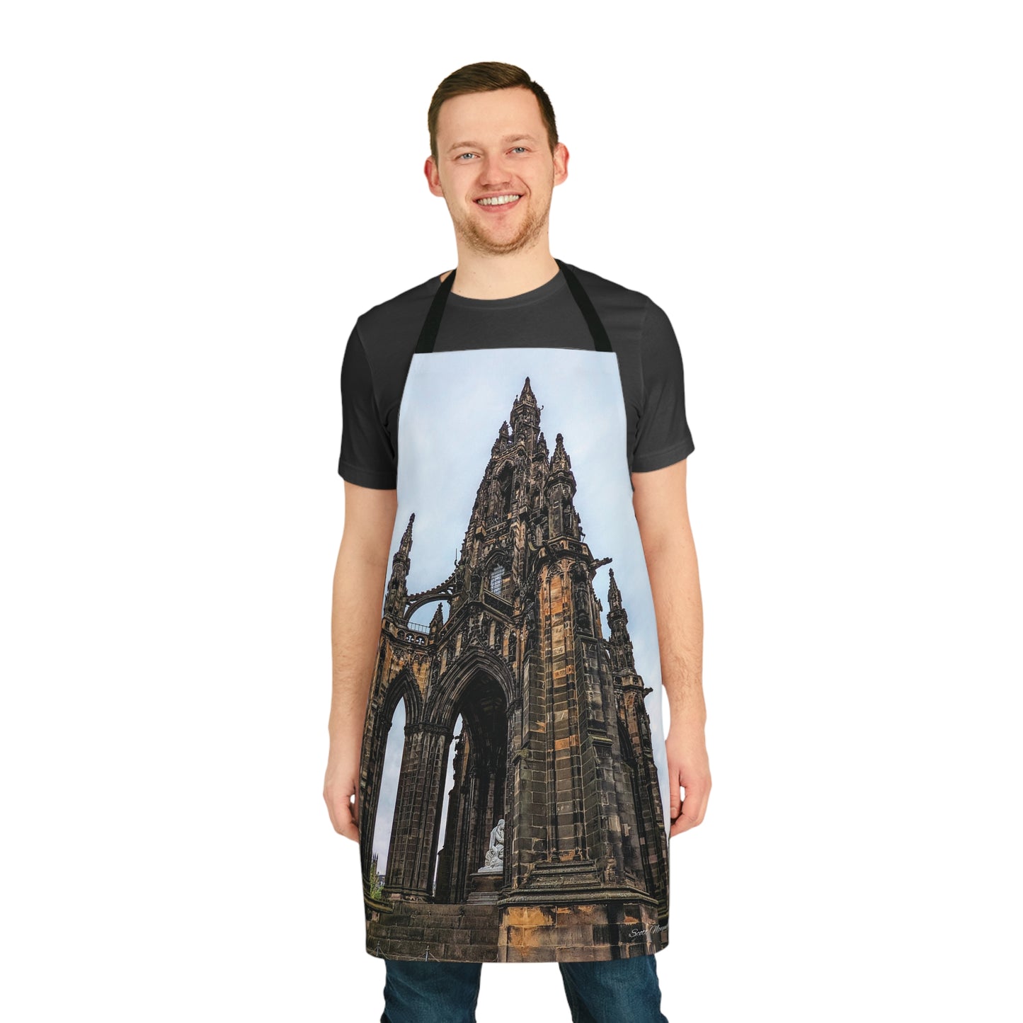 Scott Monument Photo Apron, Scottish Cooking Apparel, Chef Accessory