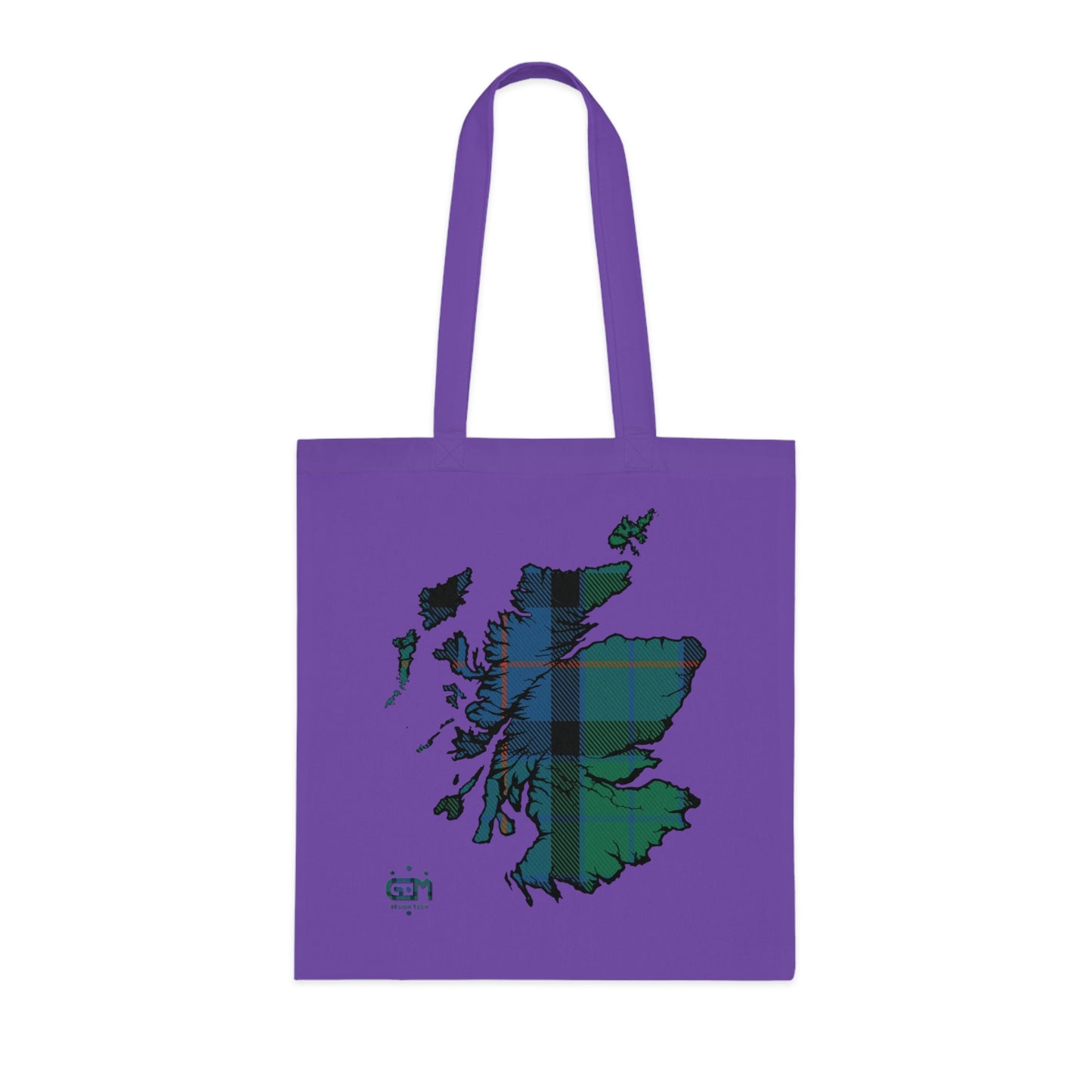 Reversible Scotland Tartan Map Cotton Tote Bag - Flower of Scotland Tartan