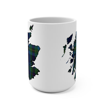 Scotland Map Mug 15oz, Miller Tartan