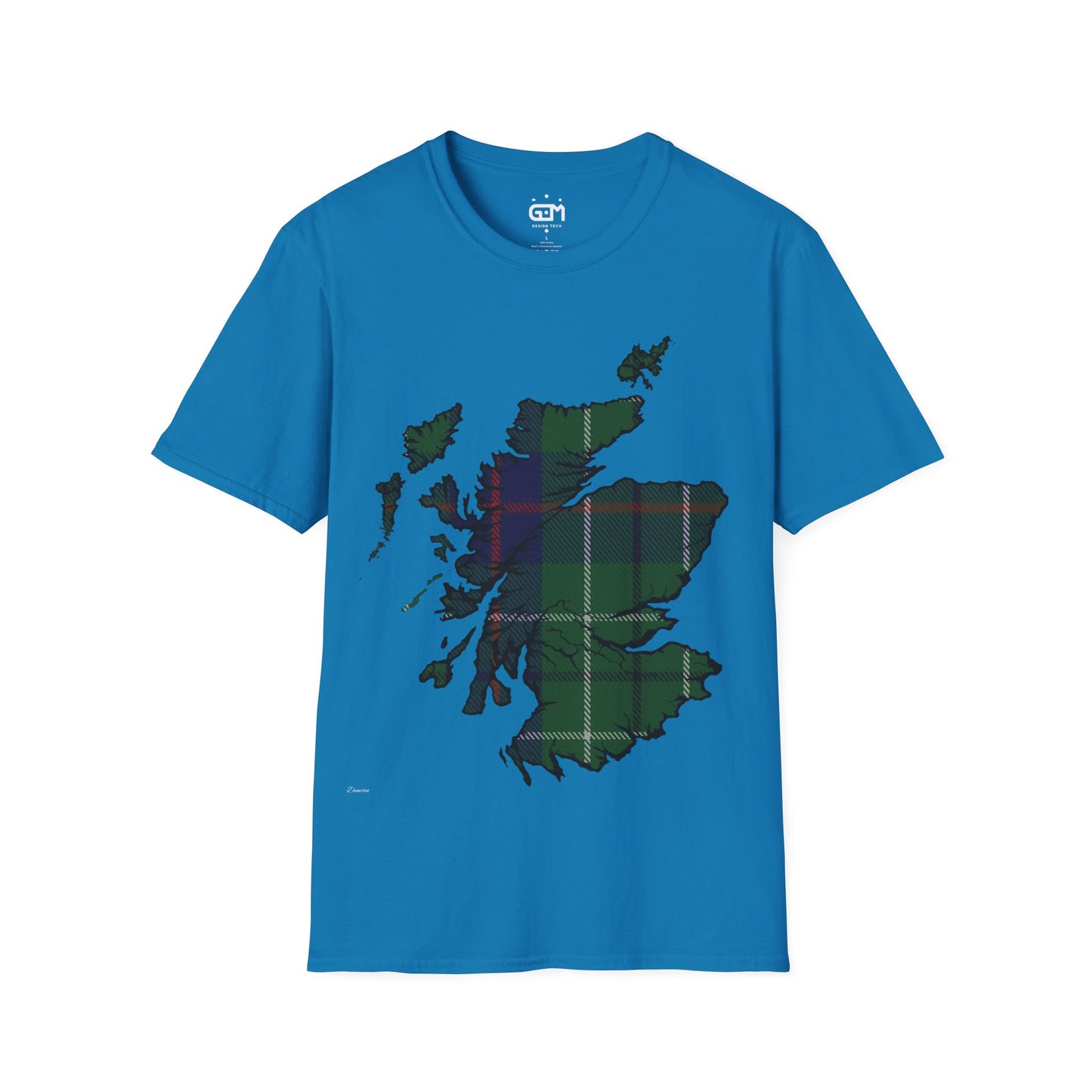 Scotland Tartan Map Softstyle Unisex T-Shirt, Duncan Tartan, Various Colours